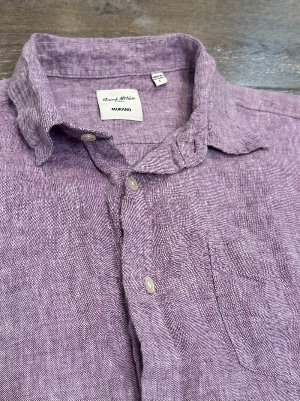 Baird McNutt Murano Linen Button-Down Shirt Size Large